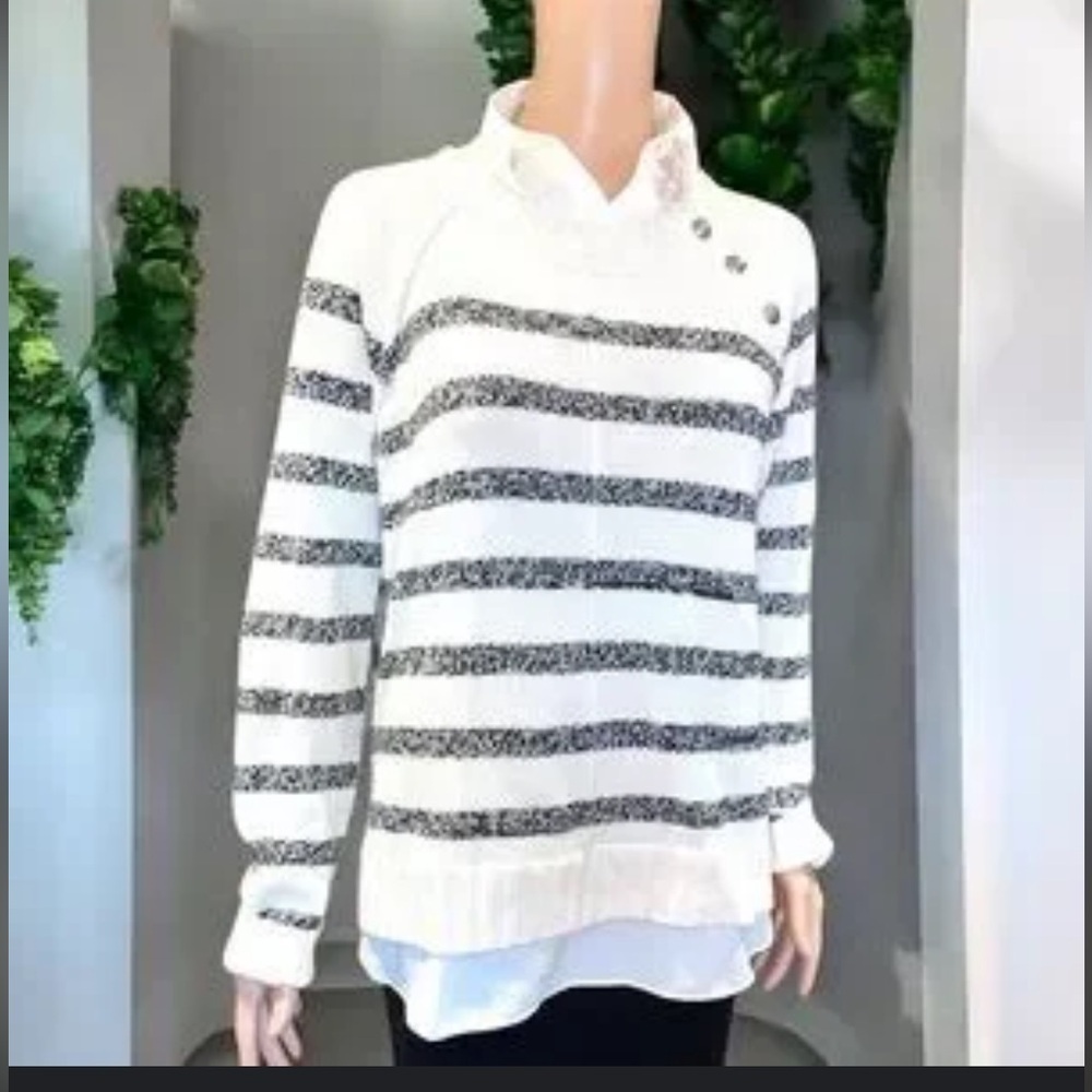Lauren Ralph Lauren Cream Black Nautical Striped Sweater + RalphLauren Gift Box - Picture 6 of 11